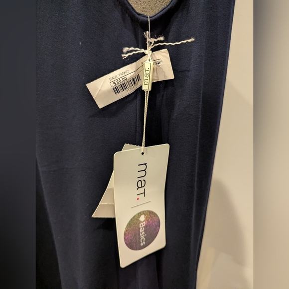 Navy Viscose curve hem V top MAT FASHION Europe Woman's OS - Picture 9 of 14